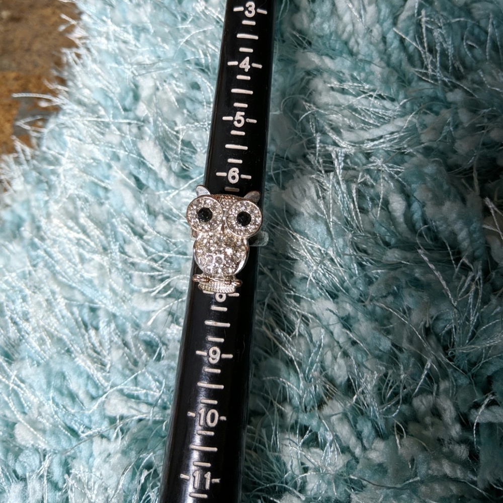 Size 7 Cute and Sparkly Owl Ring
